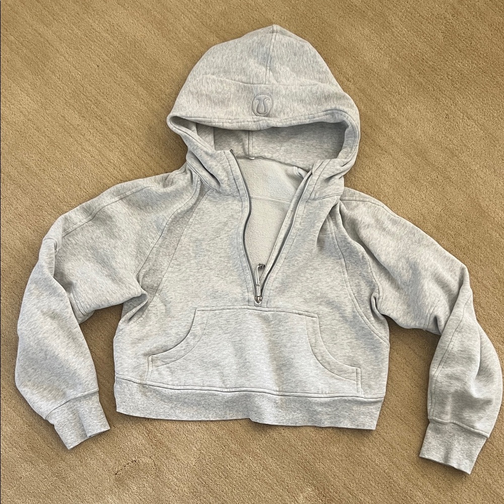 Lululemon Gray Hooded Sweatshirt with Front Pocket